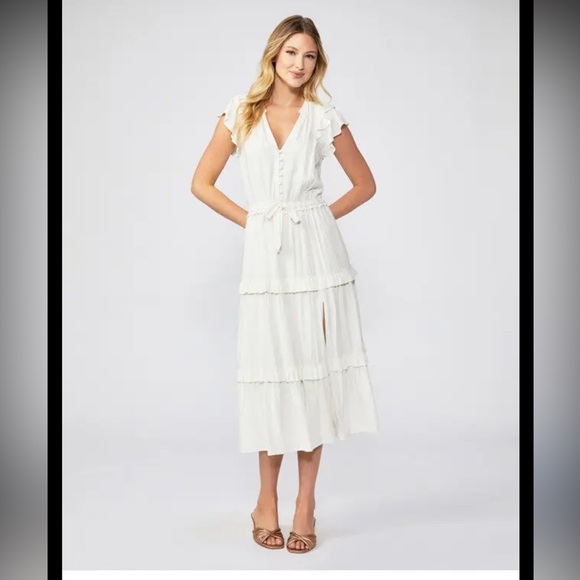 Paige Flutter-Sleeve Tiered Dress - Picture 7 of 8